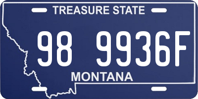 MT license plate 989936F