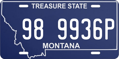 MT license plate 989936P