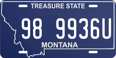 MT license plate 989936U