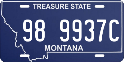 MT license plate 989937C