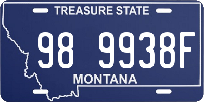 MT license plate 989938F