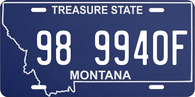 MT license plate 989940F