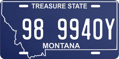 MT license plate 989940Y