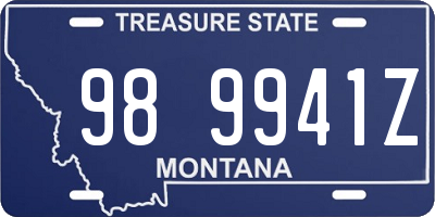 MT license plate 989941Z