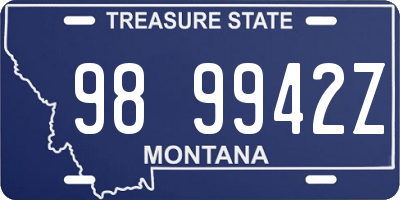 MT license plate 989942Z