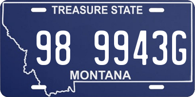 MT license plate 989943G