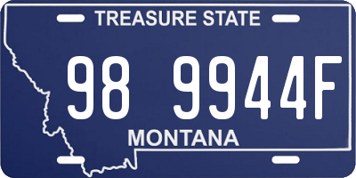 MT license plate 989944F