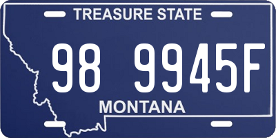MT license plate 989945F