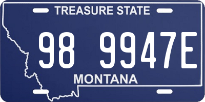 MT license plate 989947E