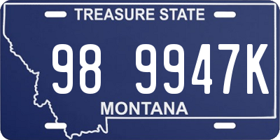 MT license plate 989947K