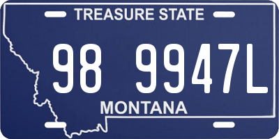 MT license plate 989947L