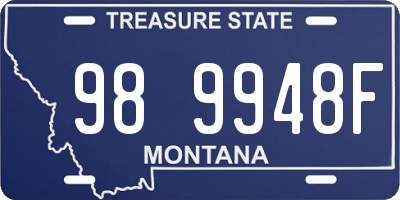MT license plate 989948F
