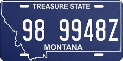 MT license plate 989948Z