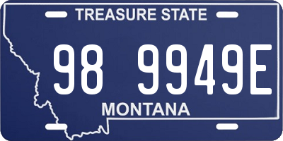 MT license plate 989949E