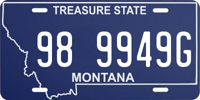 MT license plate 989949G