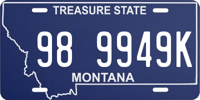 MT license plate 989949K