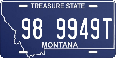 MT license plate 989949T