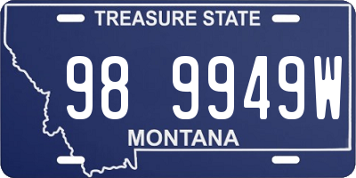 MT license plate 989949W