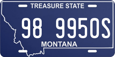 MT license plate 989950S