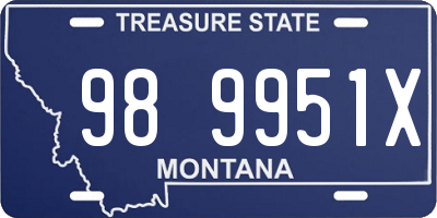 MT license plate 989951X