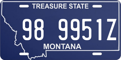 MT license plate 989951Z