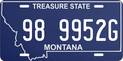 MT license plate 989952G