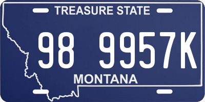 MT license plate 989957K