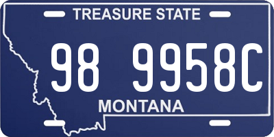 MT license plate 989958C