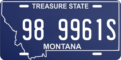 MT license plate 989961S
