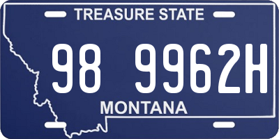 MT license plate 989962H