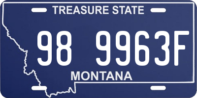 MT license plate 989963F