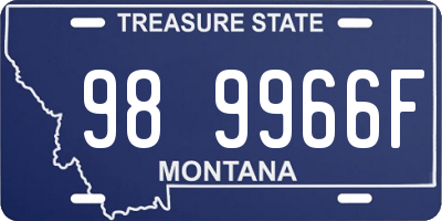 MT license plate 989966F