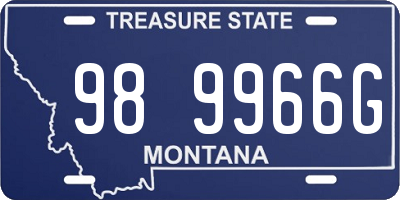 MT license plate 989966G