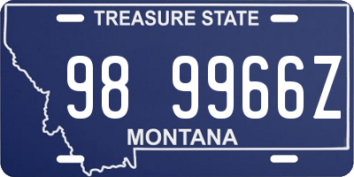 MT license plate 989966Z