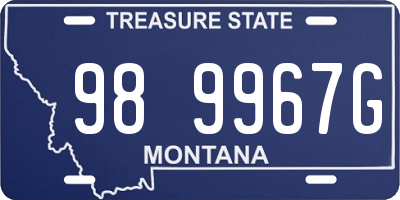 MT license plate 989967G