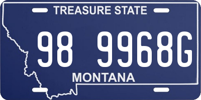 MT license plate 989968G