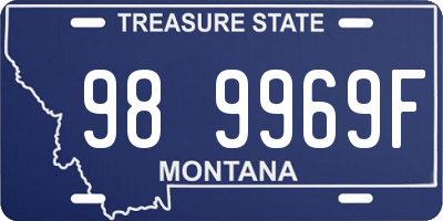 MT license plate 989969F