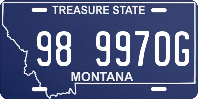 MT license plate 989970G