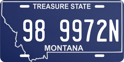 MT license plate 989972N