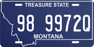 MT license plate 989972Q