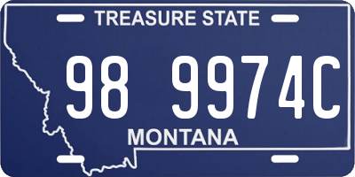 MT license plate 989974C