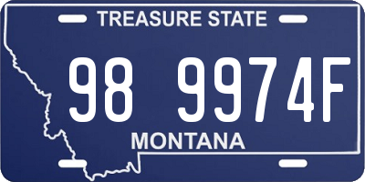 MT license plate 989974F