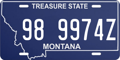 MT license plate 989974Z