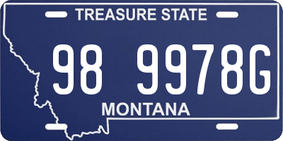 MT license plate 989978G