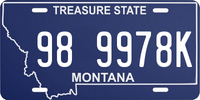 MT license plate 989978K