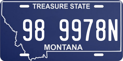 MT license plate 989978N
