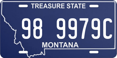MT license plate 989979C