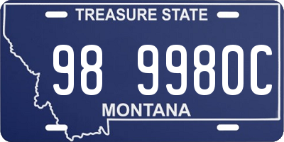MT license plate 989980C