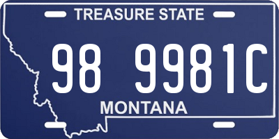 MT license plate 989981C