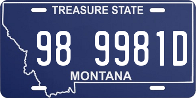 MT license plate 989981D